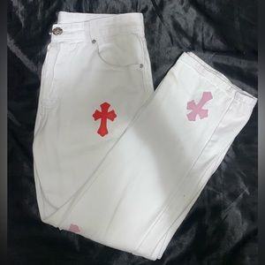 Levi x chrome hearts white jeans